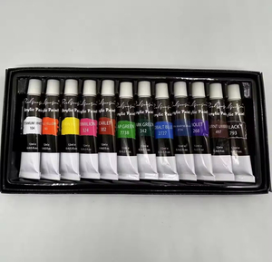 Ensemble de peinture acrylique professionnelle 12 ml, 12 couleurs, finition semi-mate pour artistes, toile, bois, tissu, papier, décoration murale - Product Image 3