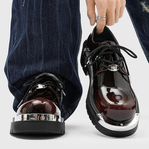 Chaussures en cuir tendance de style rétro, design original 2025, chaussures décontractées pour hommes, chaussures à gros orteils, semelle épaisse, chaussures Derby augmentant la taille - Product Image 2