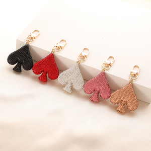Nouveau strass pêche coeur forme porte-clés <span class=keywords><strong>cartable</strong></span> pendentif mode voiture porte-clés cristal strass porte-clés coeur porte-clés - Product Image 2