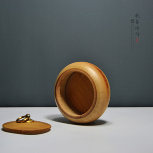 Yuzhu Shangpin Bamboo Tea Canister Round Natural Wood Storage Jar For Tea Preservation Craft Gift - Product Image 3