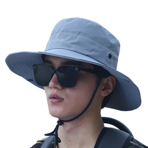 Chapeau de pêcheur d'été pour homme, gris clair, respirant, protection solaire, chapeau de pêche et de randonnée en plein air - Product Image 5