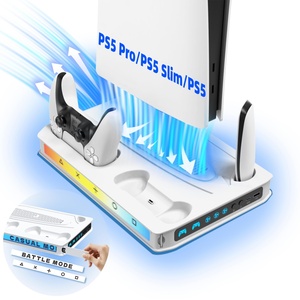 Rgb siêu mỏng đứng trạm làm mát cho ps5/ps5 Slim/ps5pro đĩa kỹ thuật số giao diện điều khiển sạc đứng sạc ps5 điều khiển sạc - Product Image 1
