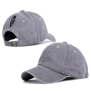 Pure Color Light Board Solid Color Dad Hat Femmes Distressed Cotton Ponytail Cap Mens Baseball Cap - Product Image 4