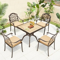 Bar Table à manger en aluminium 4 places chaises meubles balcon extérieur jardin fonte d'aluminium Table et ensemble de chaises