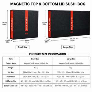 Caja de Embalaje Magnética para <span class=keywords><strong>Sushi</strong></span> con Impresión Personalizada, Caja de Cartón Ecológica para <span class=keywords><strong>Sushi</strong></span> para Llevar, Suministro al por Mayor - Product Image 5