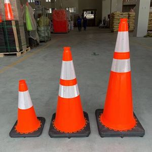 Hongqiao 18 inch 450cm chiều cao cao có thể nhìn thấy PVC giao thông nón USA tiêu chuẩn PVC giao thông nón an toàn nón cho giao thông - Product Image 5