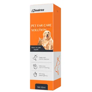 Limpiador de orejas natural para perros, gotas para orejas de perro y gato no tóxicas, limpiador de orejas para perros sin alcohol, soluciones de limpieza, suministros para el cuidado de mascotas de 60ml