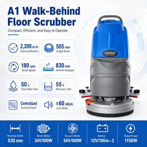 GAOGE A1 CE Heavy Duty Commercial <b>Walk</b> Behind Floor Scrubber <b>Machine</b> Battery Powered Scrubber Dryer for Factory Floor Cleaning - Product Image 3