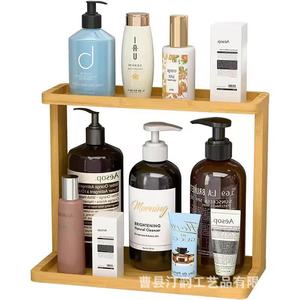 Bamboo bathroom countertop <b>storage</b> rack, small <b>dressing</b> <b>table</b> <b>storage</b> shelf, suitable for cosmetics, perfumes, and skincare. - Product Image 3