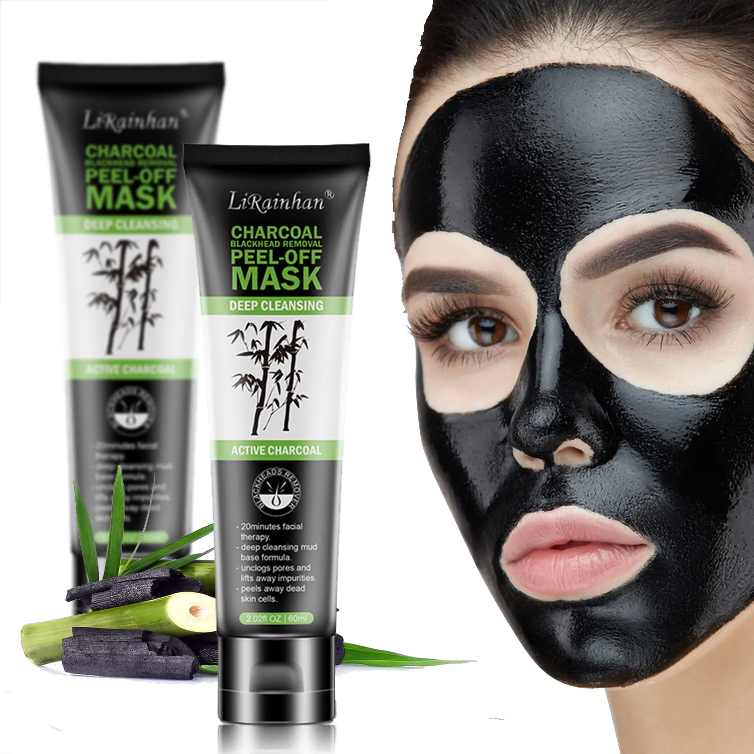 Веганская Очищающая маска для лица с бамбуковым углем мгновенно очищает поры, увлажняющая Масляная маска против акне