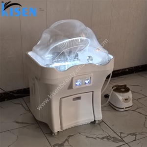 Meuble de spa capillaire Kisen, bac à shampoing portable de luxe pour salon de coiffure, avec machine à vapeur - Product Image 2