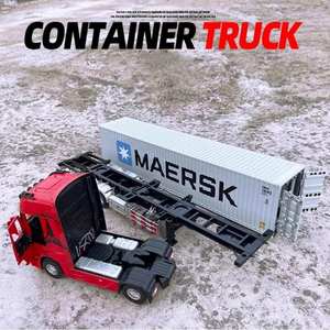 1/24 alliage conteneur cargo simulation logistique transport véhicule modèle voiture remorque semi-remorque conteneur moulé sous pression camion jouets - Product Image 4