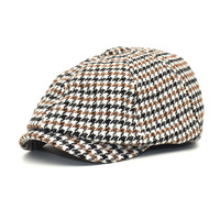 Casquette Newsboy Hiver Tendance à Motif Pied-de-Poule pour Hommes et Femmes – Chapeau Plat Style Lvy