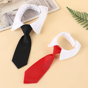 Cravate Vintage à Carreaux pour Animaux de Compagnie, Décoration de Vêtements pour Chats et Chiens, Foulard de Gentleman, Fausse Nœud Papillon, Collier Style Britannique en Polyester-Coton - Product Image 4