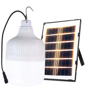 หลอดไฟ LED 100W DC5V-6V พลังงานแสงอาทิตย์แบบชาร์จได้ หลอดไฟฉุกเฉิน แบตเตอรี่แบบชาร์จได้ วัสดุ PP เส้นผ่านศูนย์กลาง 105 มม. ได้รับการรับรองมาตรฐาน CE/RoHS สำหรับโรงแรม - Product Image 1