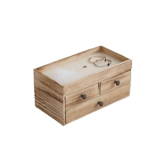 Caja de joyería de madera con cajones, 28x15x13,5 cm, organizador de almacenamiento para pendientes, collares y anillos - Product Image 5