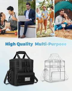 Sac isotherme tactique grande capacité à double compartiment extensible avec système MOLLE, sac à déjeuner souple et étanche - Product Image 6
