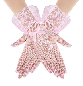 Gants de performance courts <span class=keywords><strong>en</strong></span> résille pour mariée, élégants avec nœud <span class=keywords><strong>en</strong></span> dentelle, vente <span class=keywords><strong>en</strong></span> gros - Product Image 6