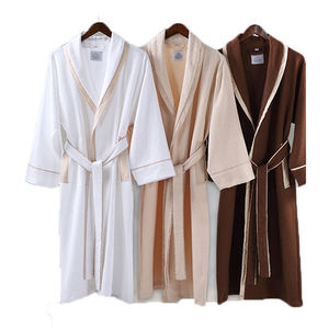 2025 Factory White <strong>Waffle</strong> Hotel Designer Bath <strong>Robe</strong> Unisex 100% Cotton Night <strong>Robe</strong> High Quality Men Or Women <strong>Kimono</strong> Bathrobe - Product Image 3