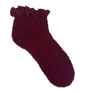 Chaussettes en crochet à volants Chaussons en crochet Bas de style nouveau Bas tissés à la main à volants faits maison - Product Image 5
