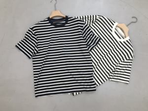 Venta Directa de Fábrica, Camiseta de Hombre de Estilo Americano, Talla Grande, <span class=keywords><strong>500g</strong></span>, Cuello Redondo, Manga Corta, con Rayas - Product Image 6