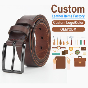 Cinturón de Cuero Genuino Personalizado, Piel de Vaca, Color Sólido, Hebilla de Pin Rectangular de Hierro, Estilo Casual, Moldeado en Una Sola Pieza, Duradero - Product Image 1