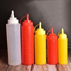 Empty Refillable Sauce Condiment <b>Squeeze</b> <b>Bottles</b> 250ml Plastic BBQ Ketchup <b>Bottle</b> With Needle Tip - Product Image 2