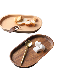 Benutzer definiertes Logo Mini Serviert ablett Oval Holz Serviert ablett Käse Dessert Tee Kaffeetasse Kerze Dekor Geschirr & Teller für Sushi - Product Image 1