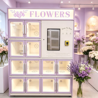 Distributeur de fleurs ultra-rapide et sécurisé avec porte coulissante et détection de mouvement