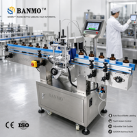 Machine d'étiquetage de bouteilles rondes entièrement automatique BANMO, convoyeur, écran tactile, guide réglable, étiqueteuse en acier inoxydable SUS304