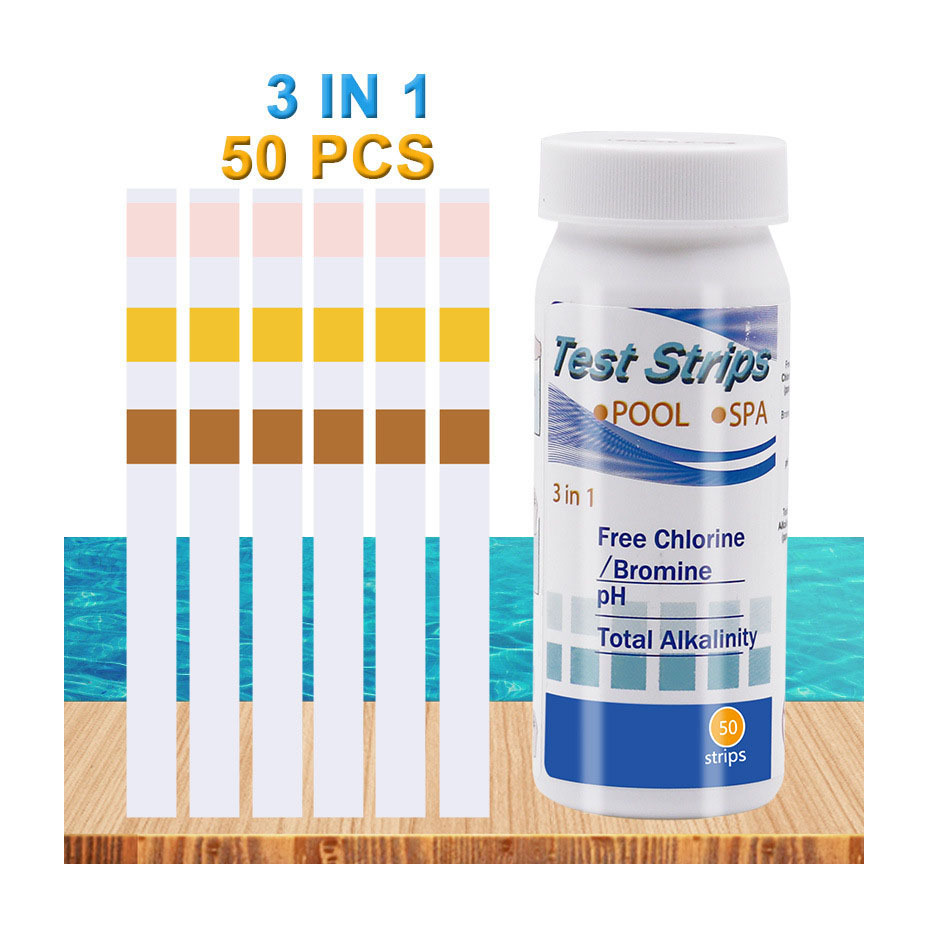 50 Strips 3 in 1 Swimming Pool Spa Water Test Strips Nitrate Nitrite PH Hardness