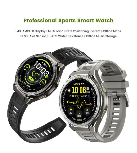 2026 X2Pro New GPS Smart Watch AMOLED Screen 5 ATM Waterproof Compass Heart Rate Monitoring Sports Fitness Outdoor Business Dual