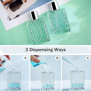 Flacon de parfum carré rechargeable en verre de 100 ml (34 oz) – Atomiseur vide pour parfum, eau de Cologne, spray corporel – Idéal pour offrir - Product Image 6