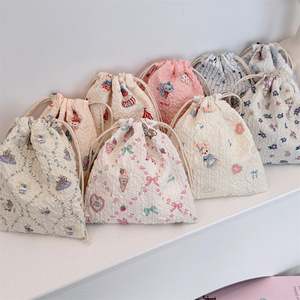 Juego de 3 Bolsas de Almacenamiento con Cordón de Dibujos Animados, Bolsa de Cosméticos con Estampado de Conejo, Bolsa Portátil para Lápiz Labial para Estudiantes y Niñas, Venta al por Mayor - Product Image 1