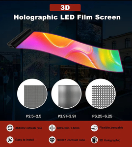户外室内高清LED显示屏 P3.91 P2.5 P6.25 柔性玻璃窗膜 3D超薄屏半透明LED显示屏 - Product Image 4