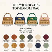 Sac à main élégant pour femme en faux bambou tressé, sac fourre-tout léger à poignée supérieure fabriqué sur mesure en usine, sac à main de mode personnalisé