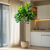 Arbre artificiel en plastique de haute qualité, feuille de banian simulée, plante verte décorative pour la maison, le bureau, la décoration paysagère de Pâques