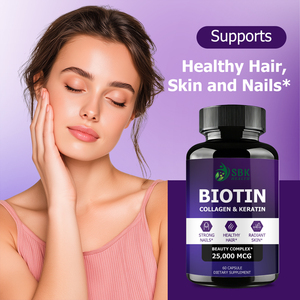 High Absorption Collagen Keratin <b>Supplement</b> Hair Growth Capsule Support Healthy Hair Skin Nails Biotin Capsules 25000mcg - Product Image 6