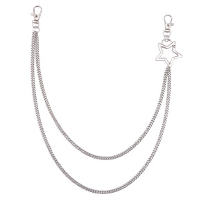 <b>Waist</b> <b>Chain</b> Double Layer Metal <b>Chain</b> Star Pendant Hip Hop Fashion Accessory For Pants And Skirts Daily Wear Zinc Alloy - Product Image 5