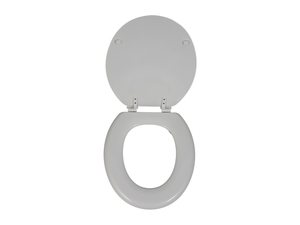 High Quality <strong>White</strong> Painted <strong>Wood</strong> MDF Mould <strong>Toilet</strong> <strong>Seat</strong> Bathroom <strong>Seat</strong> with J-SC Plastic Hinges Modern Design for European Market - Product Image 4