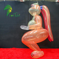Ballon gonflable durable en PVC transparent Hongyi, motif lapin assis, jouet animal de dessin animé