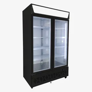 Kühlschrank mit vertikaler Anzeige vertikale Glastür Kühlgerät Getränke Kühlschrank Supermarkt vertikaler Getränkekühler gewerblicher Kühlschrank