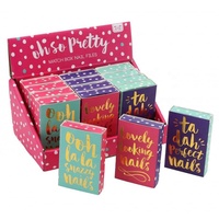 Ensembles de manucure en papier enduit de couleur boîte à tiroirs autocollants de lime à ongles en émeri fournisseur d'emballage personnalisé