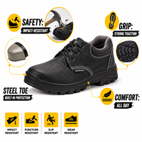 Chaussures de sécurité AOXANG unisexe légères et confortables pour l'été, à bout en acier, pour chantier, en cuir véritable double couche et maille respirante