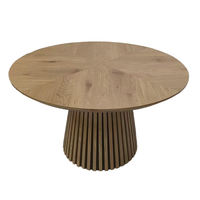 Table de salle à manger ronde en bois de style nordique moderne de luxe, ensemble de table et chaises en bois, 4 chaises