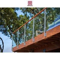 Design minimaliste, balustrades extérieures personnalisées pour balcon, garde-corps en acier inoxydable et verre, clôture d'escalier