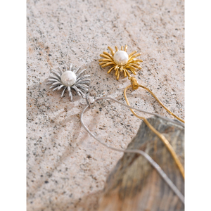 JINYOU 147 Nuevo Collar de Cadena de Eslabones de Moda, Collar de Joyería con Colgante de Flor Margarita Chapado en Oro con Perlas de Imitación Vintage - Product Image 2