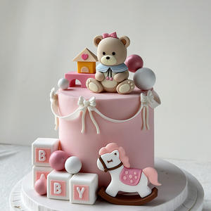 Decorazioni per Torte DAMAI a Forma di <span class=keywords><strong>Orsetto</strong></span> con Lettere BABY per Baby Shower e Feste di Compleanno per Bambini - Product Image 2