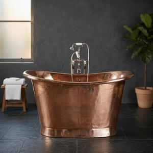 Baignoire autoportante en cuivre, baignoire en métal irrégulière, baignoire pour adultes avec robinet pour salle de bain - Product Image 2