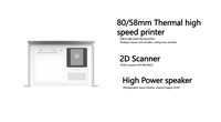 Kiosque de paiement tactile pour épicerie, système Windows 10, écran FHD 15,8 pouces, imprimante de reçus 80 mm, kiosque de point de vente